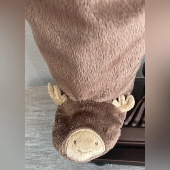 Carter's Moose Brown Warm Hooded One Piece Footed Zip Mittens Snowsuit 3 Months - Picture 5 of 8